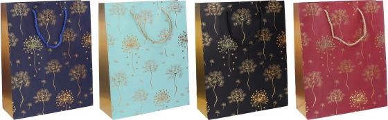 Sac cadeau, 26 × 32 × 10 cm, toute l’année, 4 couleurs