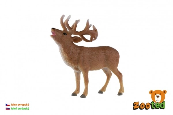 Cerf européen en plastique zooted 13cm dans un sac