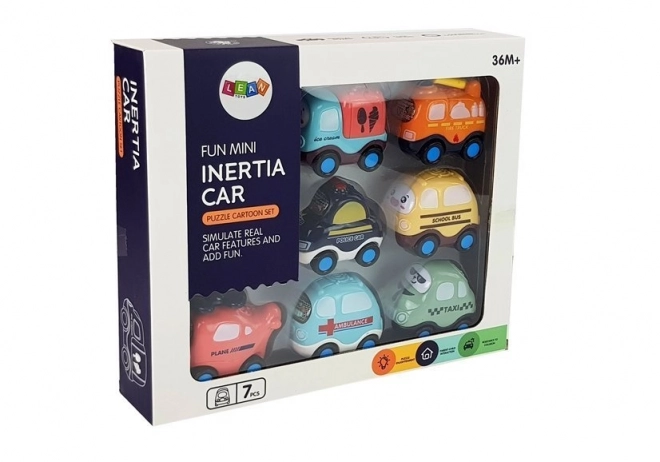 Ensemble de voitures jouets pour enfants avec corde 7 pièces
