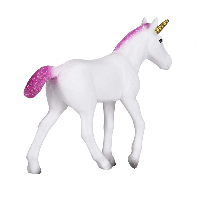Figurine en plastique Licorne avec crinière rose