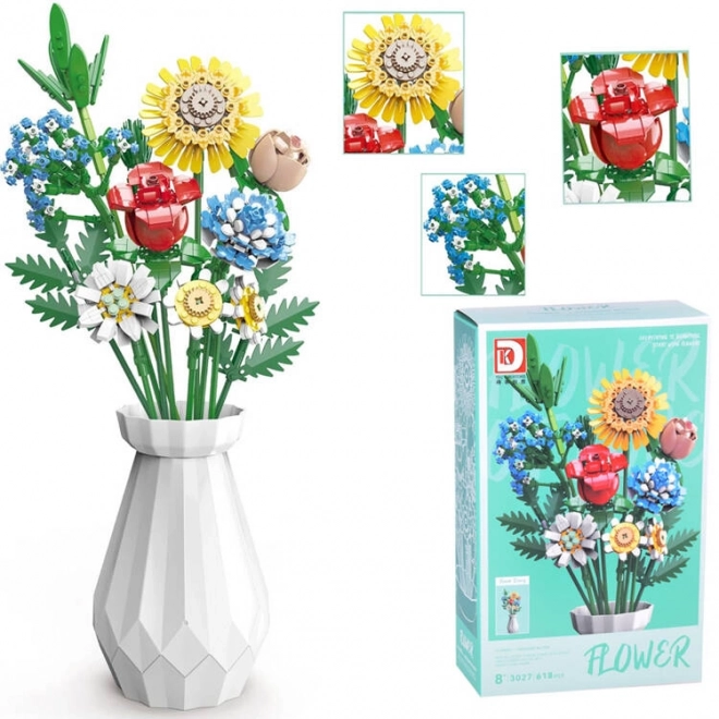 Kit de construction technique Fleurs des champs avec vase 618 pièces