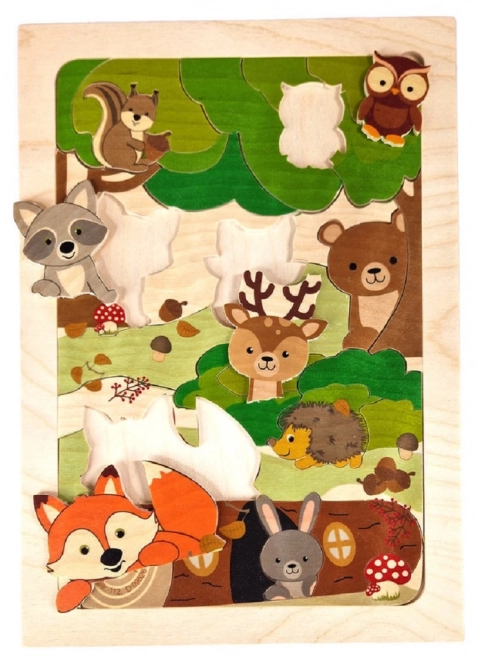 Puzzle en bois Hess renard et animaux de la forêt