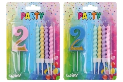 Bougie de fête numéro 2 + 4 bougies