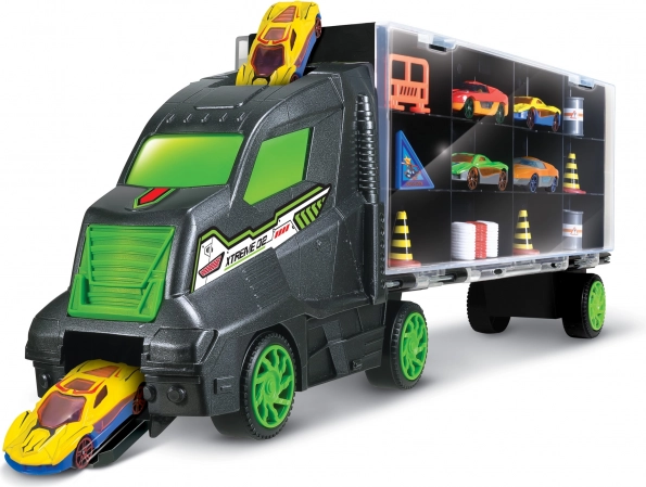 Camion porte-voitures avec voitures métalliques 48 cm