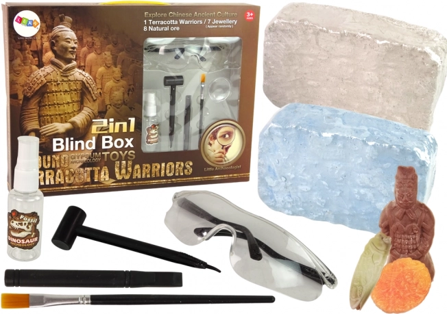 Kit archéologique 2-en-1 – cristaux et trésors pour enfants