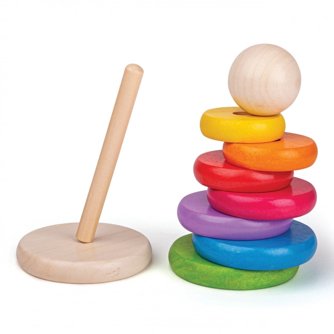 Jouet empilable en bois arc-en-ciel pour enfants