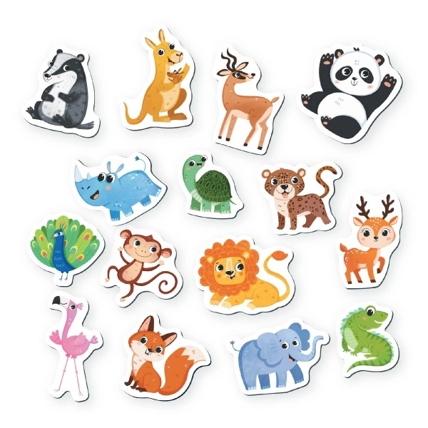 Aimants Safari 15pcs dans une boîte 17x11x3cm