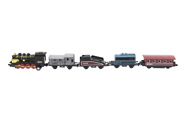 Petit train avec 4 wagons (5 pièces), métal/plastique, 8 cm, à rétrofriction