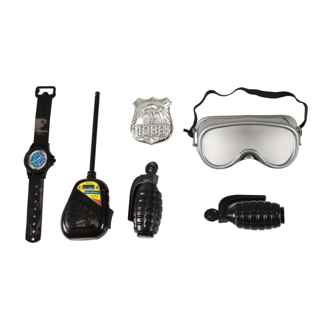 Gilet de police avec inscriptions tchèques et accessoires