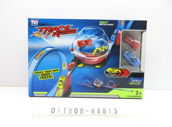 Piste de course à deux voies avec sphère transparente pour enfants 3+ – kit de construction 28 pièces, 2 petites voitures à rétrofriction