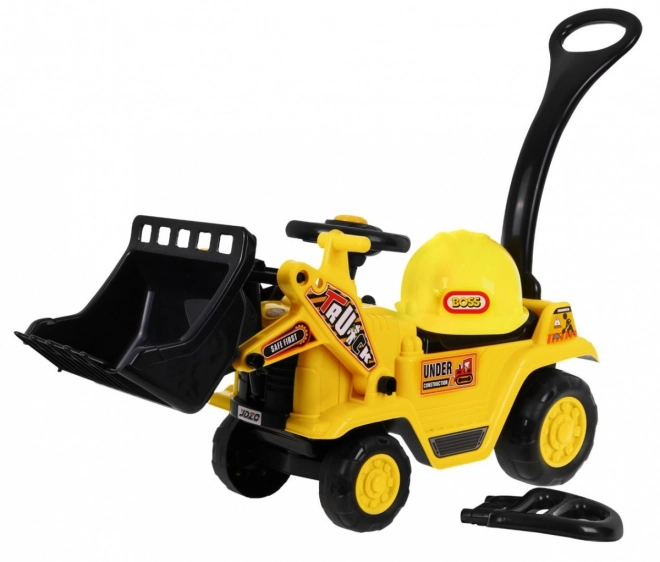 Bulldozer à pédales pour enfants avec casque