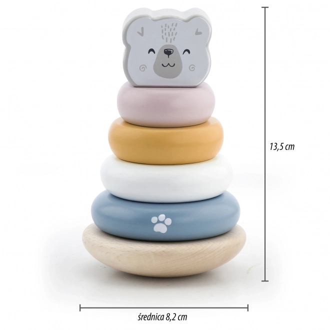 Anneaux en bois ours polaire