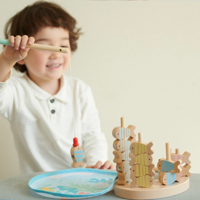 Jeu de pêche en bois pliable
