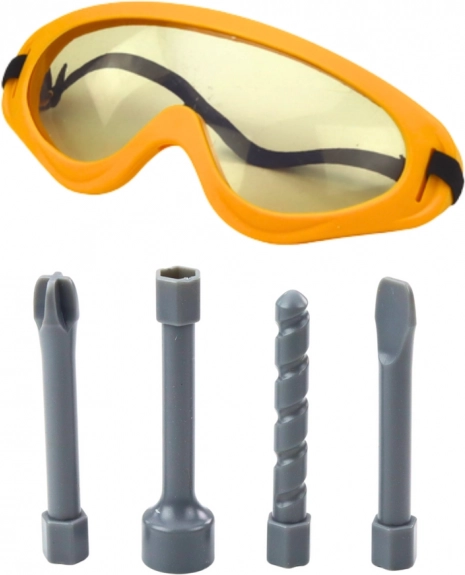 Marteau perforateur pour enfants avec embouts interchangeables et lunettes de protection jaunes