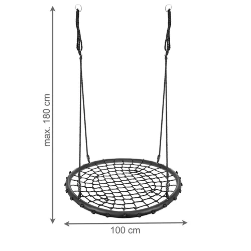 Balancelle Nid de Cigogne 100cm - tressage noir