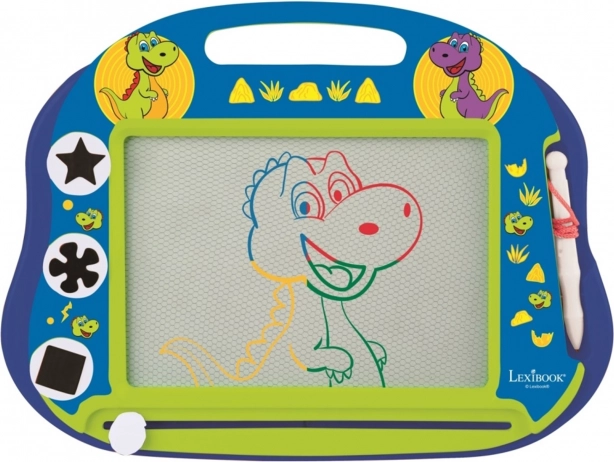 tablette à dessin magnétique multicolore dinosaure A5 avec tampons et stylet
