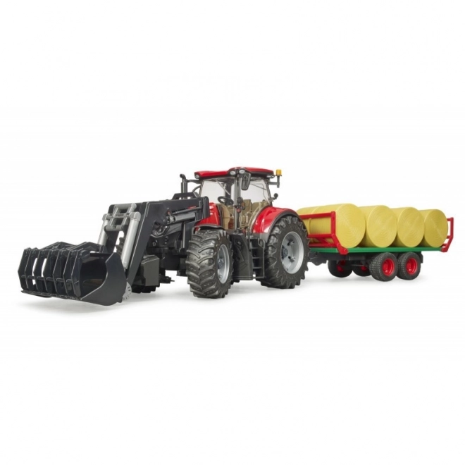 Tracteur Bruder Case IH Optum 300 CVX avec chargeur frontal et transporteur à balles