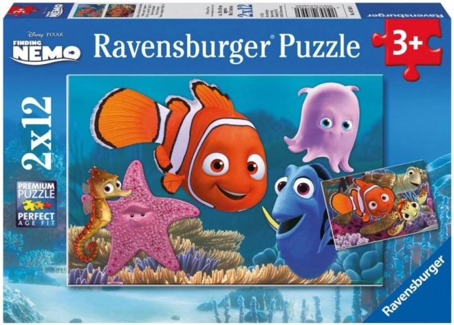 RAVENSBURGER Puzzle À la recherche de Nemo 2x12 pièces