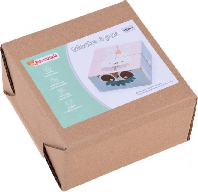 Cubes puzzle en bois avec des animaux