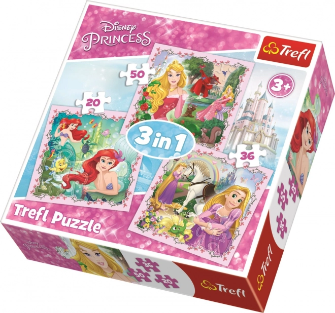 Trefl puzzle Disney princesses et amis 3-en-1 (20, 36, 50 pièces)