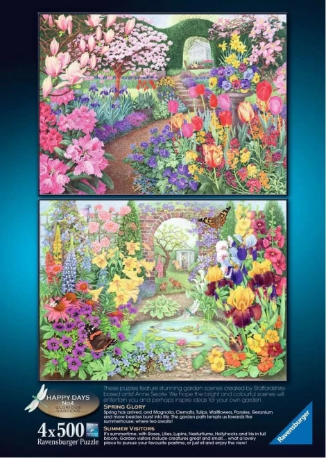 RAVENSBURGER Puzzle Magnifiques jardins 4x500 pièces