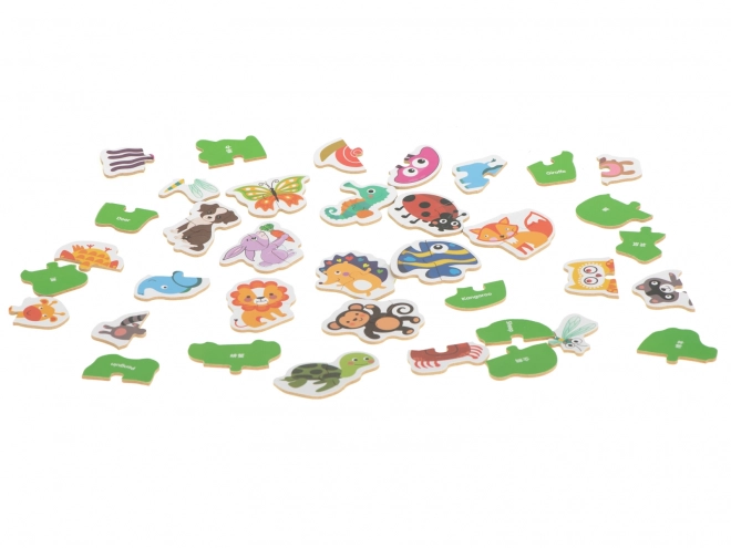 Puzzle avec motifs d'animaux dans une boîte en métal