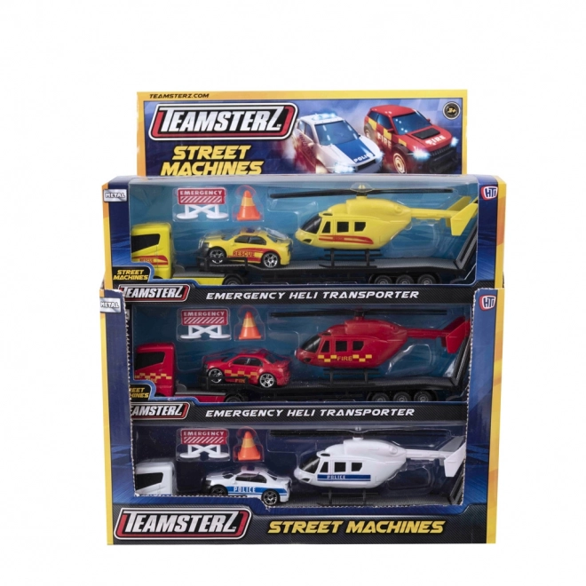 Teamsterz transport de voiture et hélicoptère pour enfants
