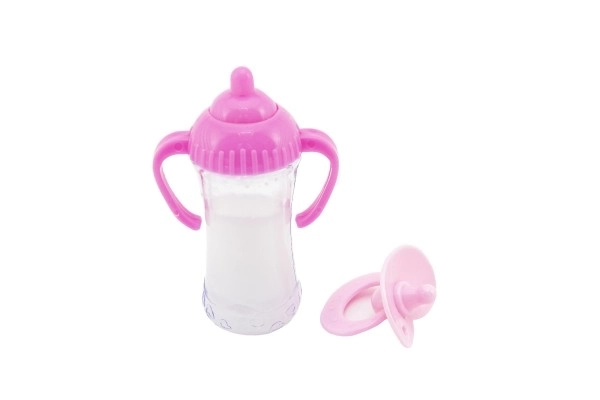 Ensemble pour poupées plastique biberon, tétine sur carte 15x21x5cm