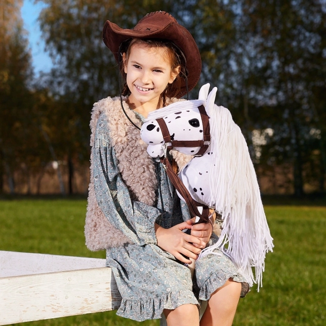 Cheval à bâton Hobby Horse de la collection HOPPIHORSE Sport Edition en couleur léopard blanc