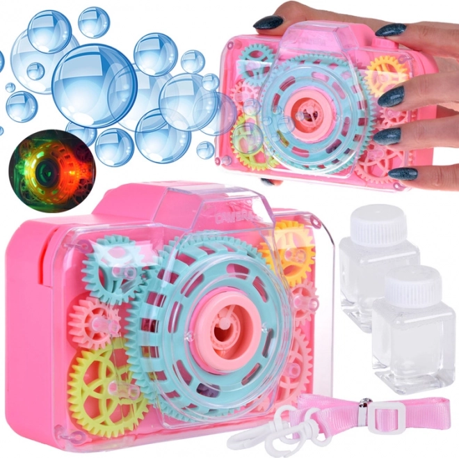 Appareil photo à bulles pour enfants avec engrenages visibles et effets lumineux – Ro