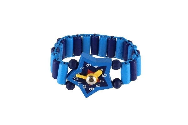 Montre en bois bracelet 7cm mélange de types / couleurs avec support