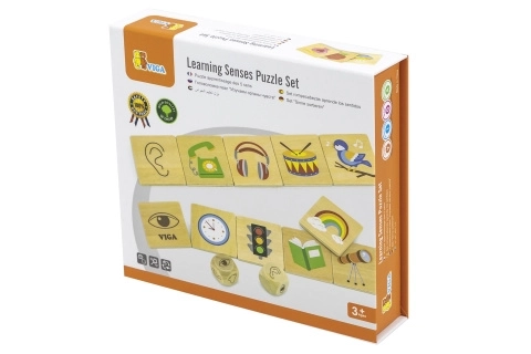 Jeu éducatif VIGA puzzle en bois pour apprendre les sens