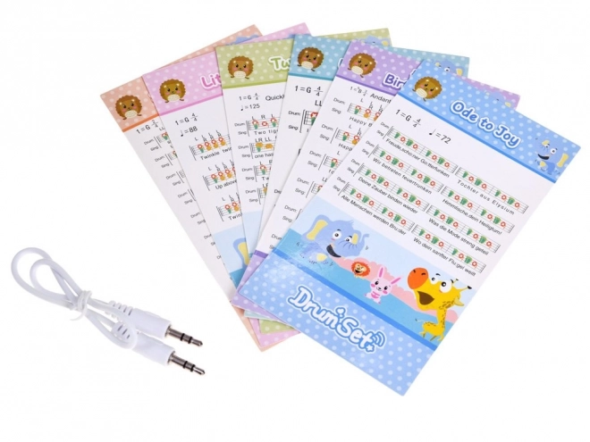 Tambour pour enfants avec microphone et panneau musical