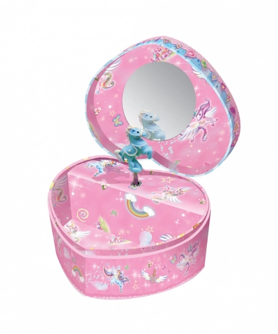 Pecoware boîte à musique cœur avec motif de licorne