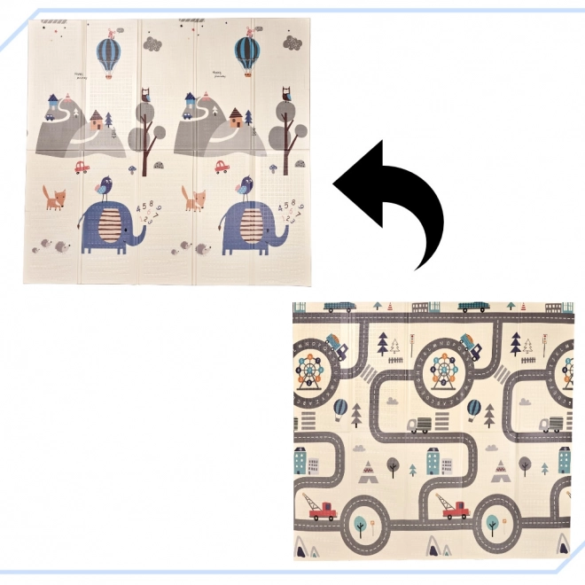 Tapis éducatif pliable en mousse rue/forêt