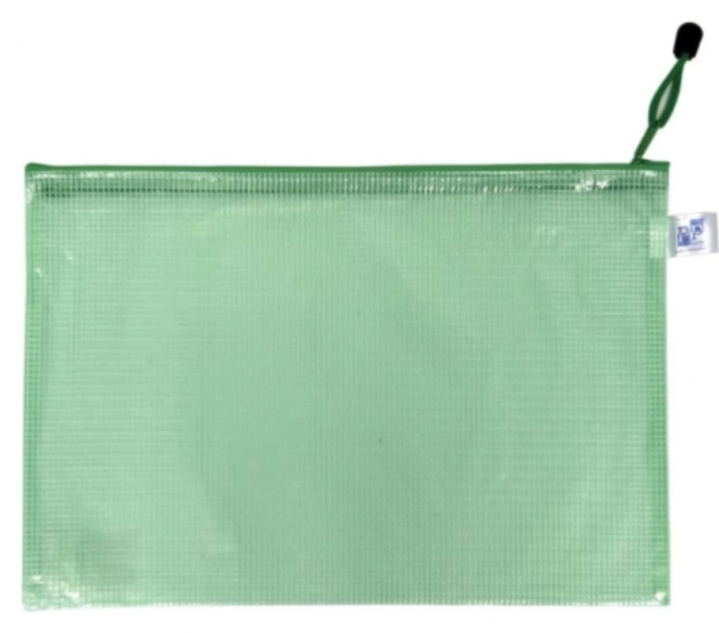 KARTON P+P Pochette avec fermeture éclair en filet A5 verte