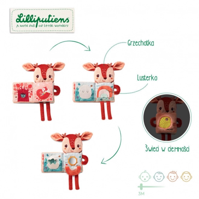 Lilliputiens - livre textile avec image lumineuse - faon Stella
