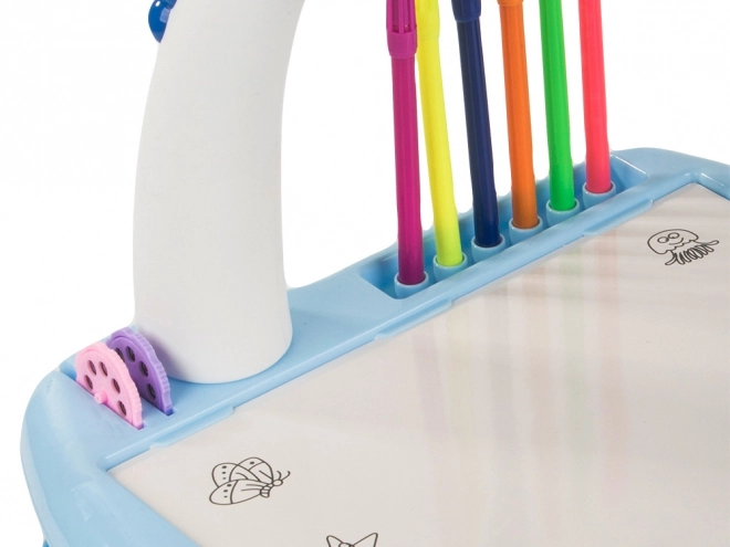 Table éducative pour enfants avec projecteur bleu