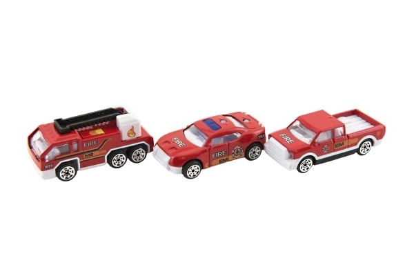Auto pompiers métal/plastique 7cm à roue libre mixte types 12pcs en boîte
