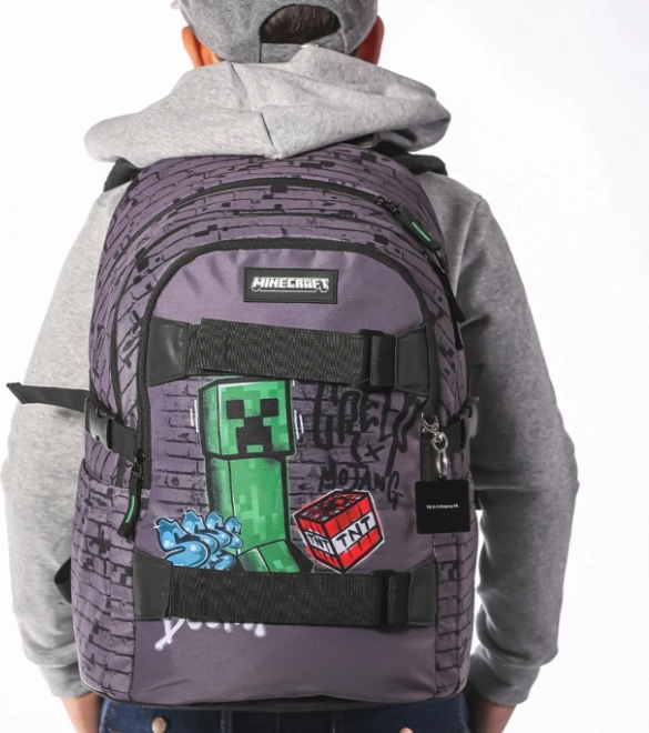 Ensemble 3 Skate Baagl Minecraft TNT: Sac à dos, Trousse, Sac