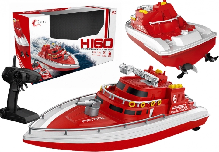 Bateau télécommandé HI60 1:28 rouge
