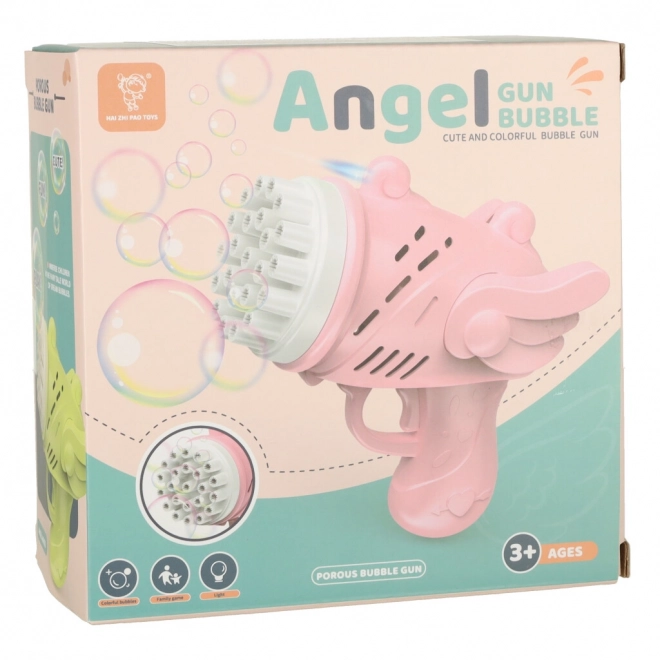 Pistolet à bulles rose avec ailes