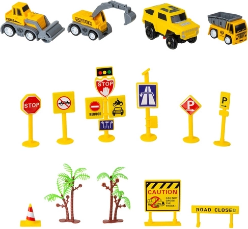 Véhicules de chantier et accessoires réalistes