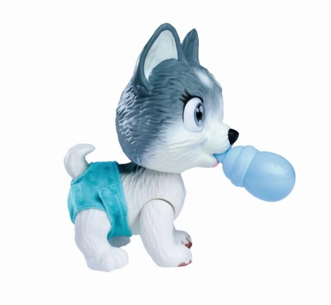 Chiot Husky Pamper Petz dans la baignoire