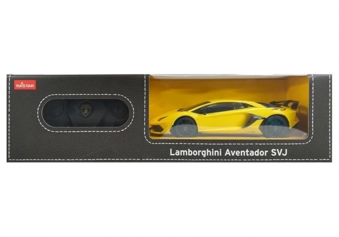 Voiture de course télécommandée Lamborghini Aventador jaune 1:24