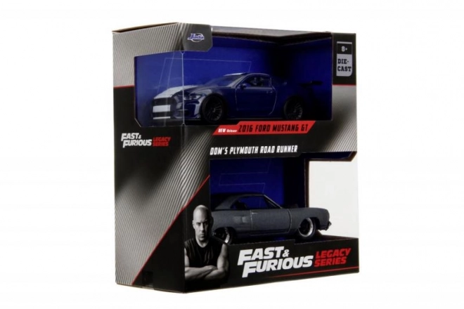 Pack Double Modèles Auto Ford Mustang GT350 et Plymouth Road Runner de Fast and Furious