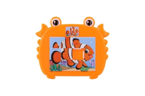 Jeu de puzzle animal en plastique 12,5x11cm 4 couleurs sur carte