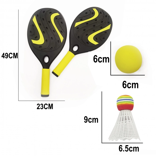 Woopie Raketa avec Balle en Mousse et Panier - Kit pour la Plage et le Jardin