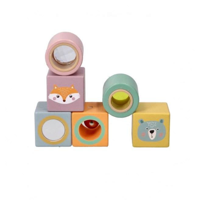 Cubes sensoriels en bois pour petits explorateurs
