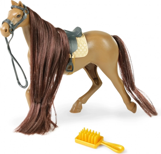 Cheval brun à coiffer avec selle et peigne 20 cm